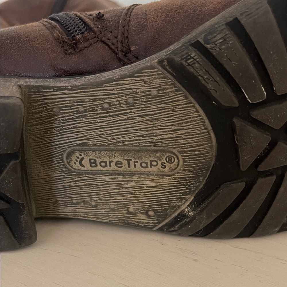 Bare Trap Brown Leather Heeled Boots - Picture 6 of 6